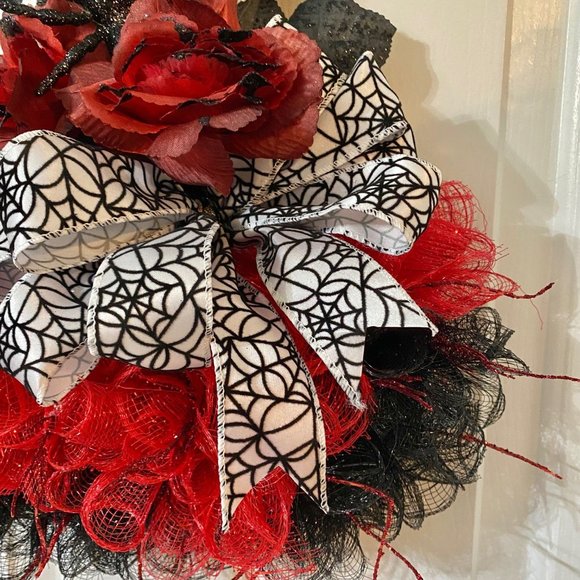 Red Rose Fancy Witch Hat for Halloween! - Picture 3 of 6